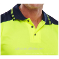 Camisa de polo fluorescente de alta visibilidad reflectante 100% poliéster Birdeye Malla transpirable camiseta de manga corta libre